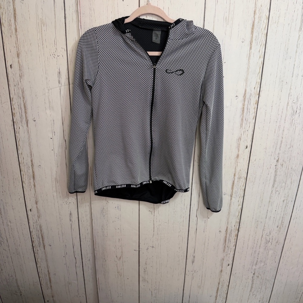 Endless Black and White Zip-Up Hoodie